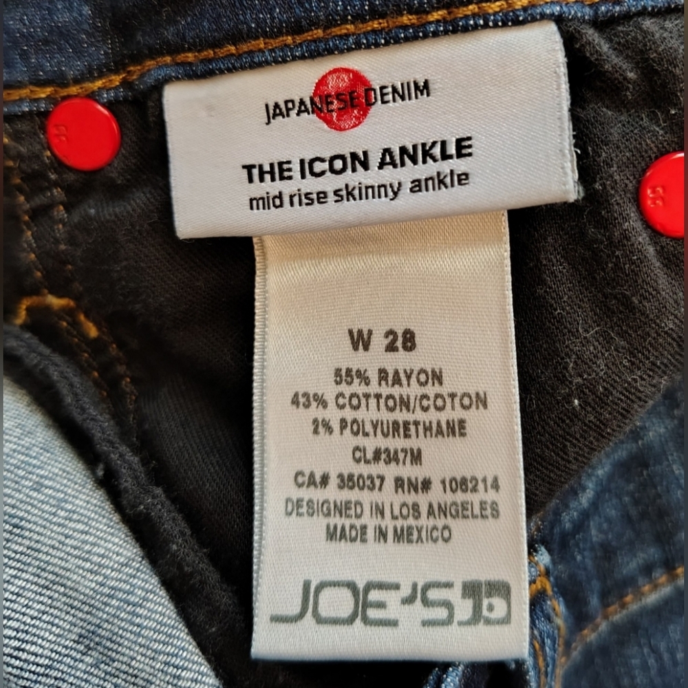 Joe's The Icon Ankle Mid Rise Skinny Jeans Size 28 X 29 NWOT - Picture 4 of 9